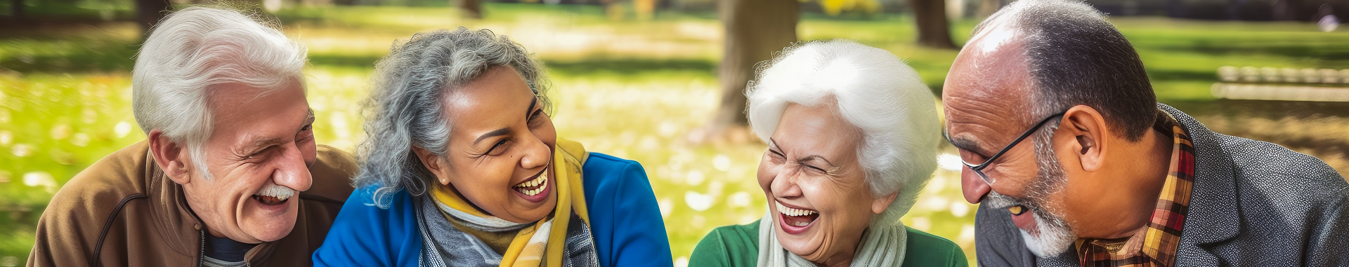 Group of seniors sitting on bench